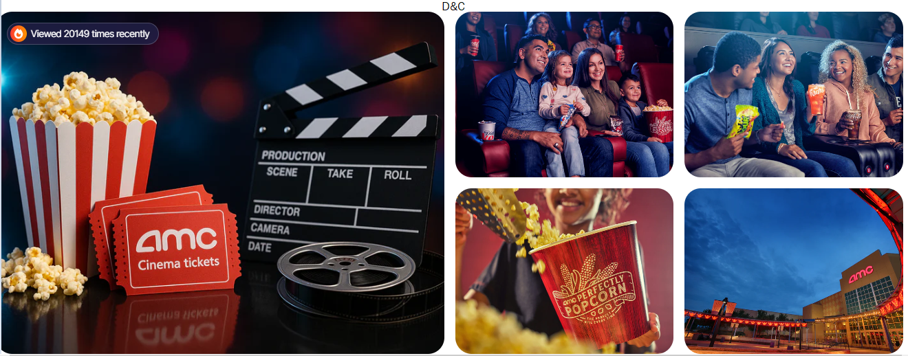 AMC Theatres® Movie Family Experience with popcornNumber of People: 4Package: 1 Yellow Ticket per person + 1 Popcorn (excludes CA, NY & NJ)