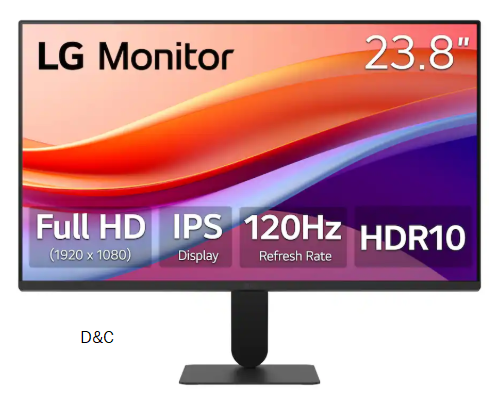 LG – 24″ IPS FHD 120Hz Monitor with HDR10 (HDMI) – Black