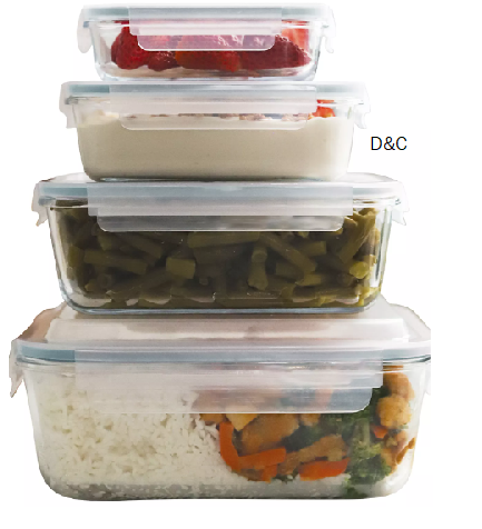 Kitchen 4-Piece Glass Food Storage Set
