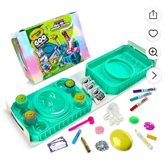Crayola Goo All-In-1 Sensory Art Station, Unicorn Slime Making Kit for Kids, Less Mess DIY Arts & Crafts Set, Easter Toys and Gifts for Kids, Ages 6+