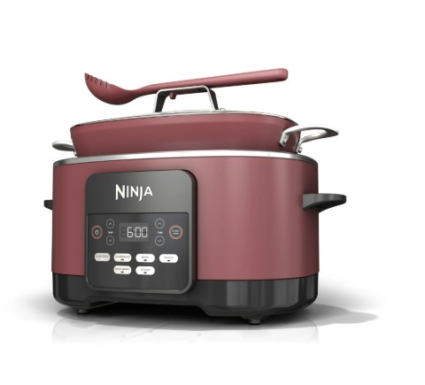 Ninja 10-in-1 Foodi Possible 8.5 Qt Multi-Cooker, Slow Cook, Dutch Oven, Steamer, Triple Heat Fusion, Glass Lid & Integrated Spoon, MC1000WM Cherry Tarte