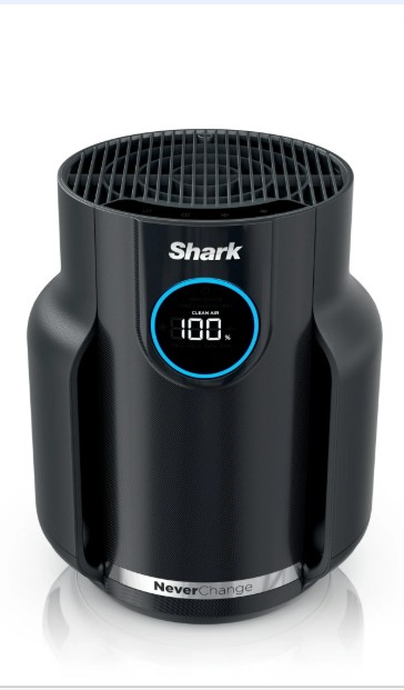 Shark NeverChange Compact Pro 250 Sq Ft HEPA Air Purifier, 5-Year HEPA-Exceeding Filter, Captures Pollutants, Pet Dander, Dust, and Smoke, HP070 Black