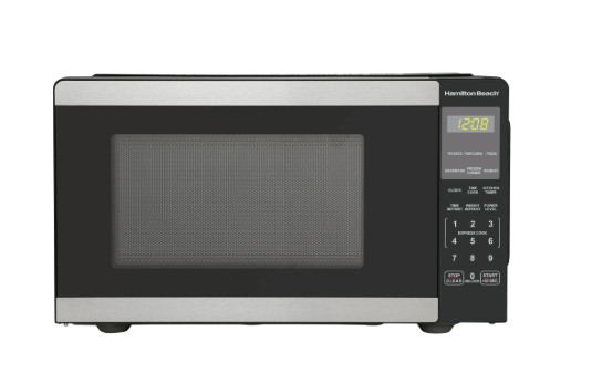 Hamilton Beach 0.9 Cu ft Countertop Microwave Oven, 900 Watts, Stainless Steel, New