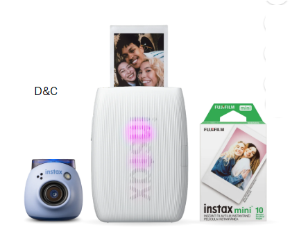 Fujifilm Instax PAL Digital Camera and Mini Link 3 Printer Bundle, Blue
