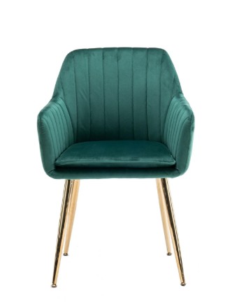 Mainstays Dining Chair in Green Velvet with Gold Legs, 2 Pack