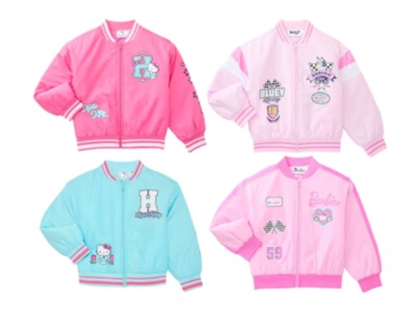 Bluey Girls Bomber Jacket, Sizes XS-L