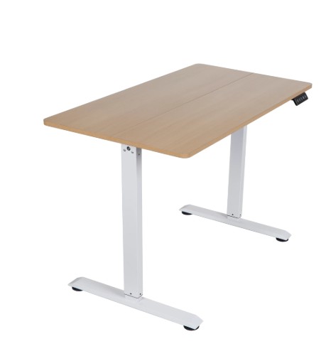 ACEssentials Electric Height Adjustable Sit/Stand Desk, Natural Wood/White, Teen/Adult 43.3×23.6×40