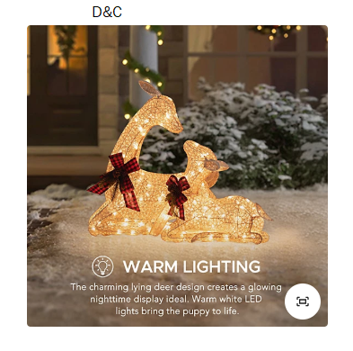 Sunjoy Christmas Lighted Lying Deer