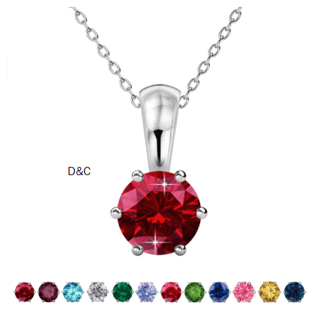 Cate & Chloe January Birthstone 18k White Gold Plated Women’s Necklace 1ct Swarovski Crystal