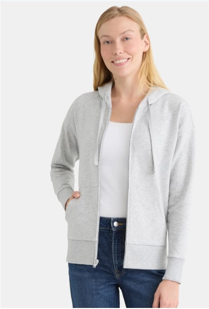 Time and Tru Women’s and Women’s Plus Zip Front Fleece Hoodie Jacket, Sizes XS-4X