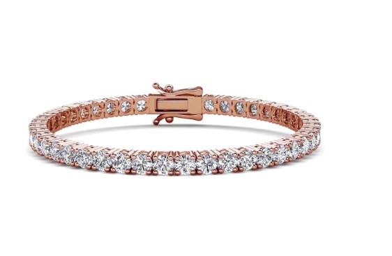 Cate & Chloe Kaylee 18k Rose Gold Plated Tennis Bracelet with Simulated Diamonds Gift for Women