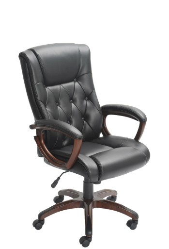 Better Homes and Gardens Executive, Mid-Back Manager’s Office Chair with Arms, Black Bonded Leather