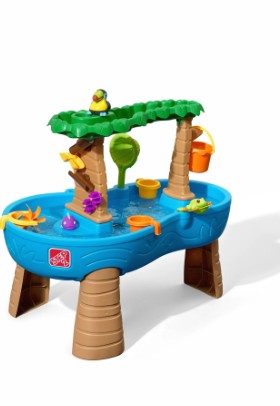 Step2 Tropical Rainforest Water Table for Toddlers with 13-Piece Playset, Blue