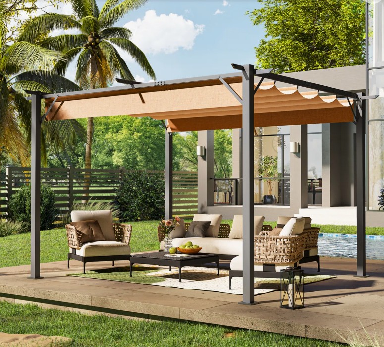 Metal Pergola with Canopy