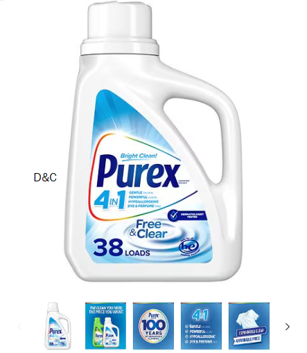 Purex Liquid Laundry Detergent Free & Clear, 38 Loads, 50.0 fl oz