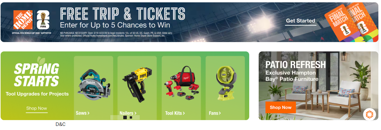 HomeDepot Spring Sale is live.