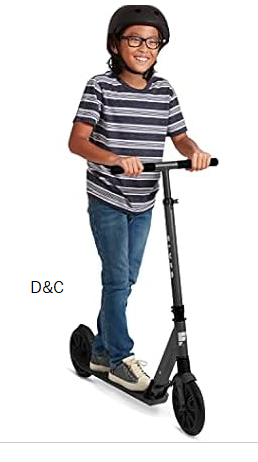 Radio Flyer Kickstart Max, Lightweight and Foldable Two-Wheel Kick Scooter Ages 8+, 220 lb Max, Large Wheels and Front Suspension for Smooth Ride