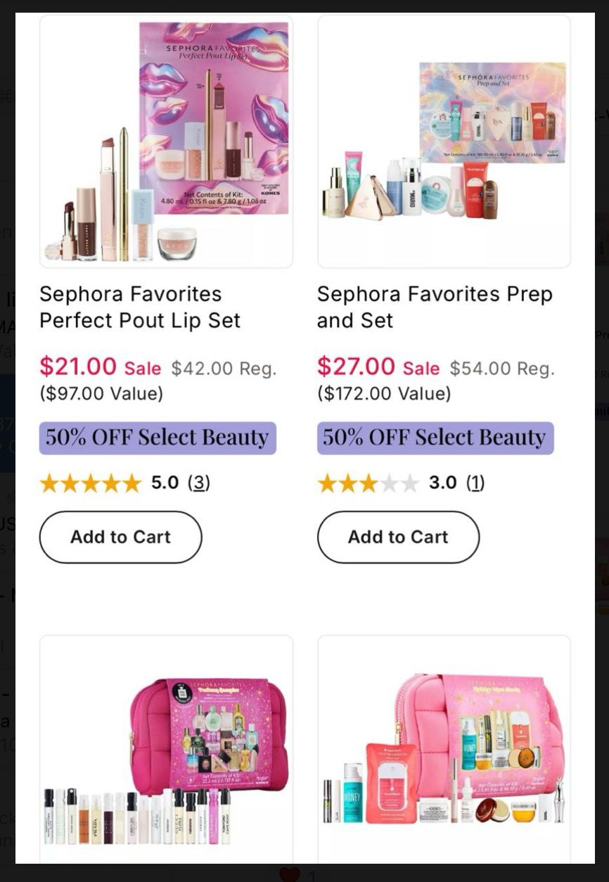 50% off Sephora Favorites Sets