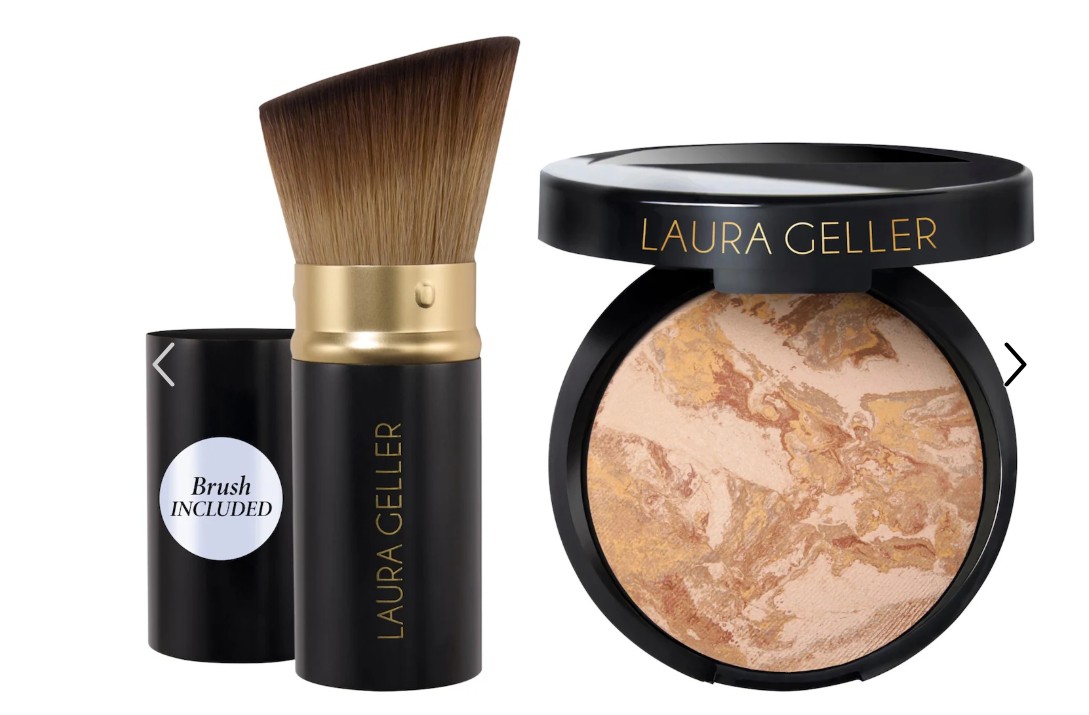 Balance and Brighten Color Correcting Baked Powder Foundation + Kabuki Brush