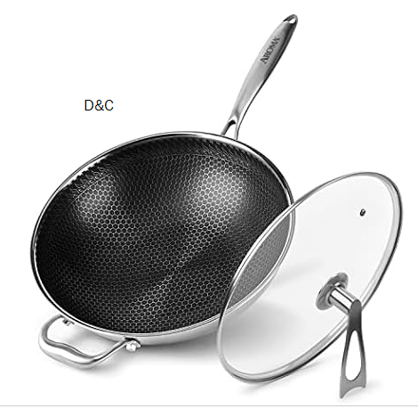 AROMA® Non-Stick Stainless Steel Wok Pan