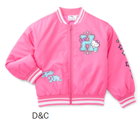 Hello Kitty Girls Bomber Jacket, Sizes XS-L