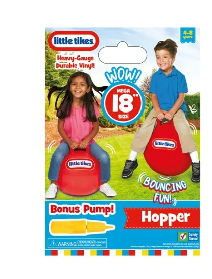 Little Tikes 18-inch Red Hopper Bouncer with Pump, Active Play for Children 4 to 8 Years Old