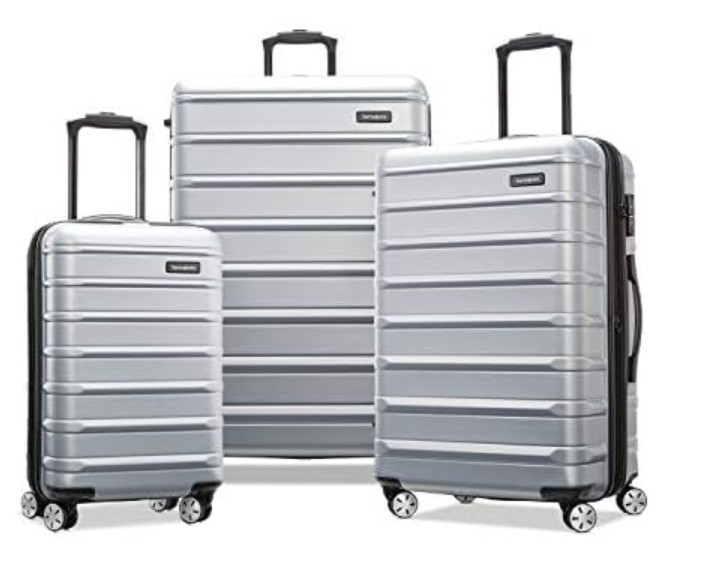 Samsonite Omni 2 Hardside Expandable Luggage with Spinner Wheels, 3-Piece Set (19/24/28), Artic Silver