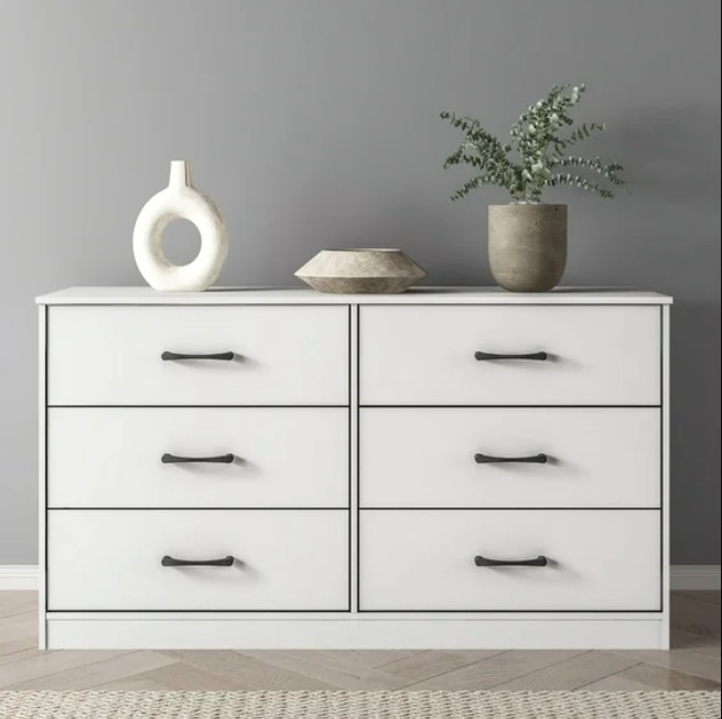Mainstays Ardent 53.75″ Wide 6 Drawer Dresser, White