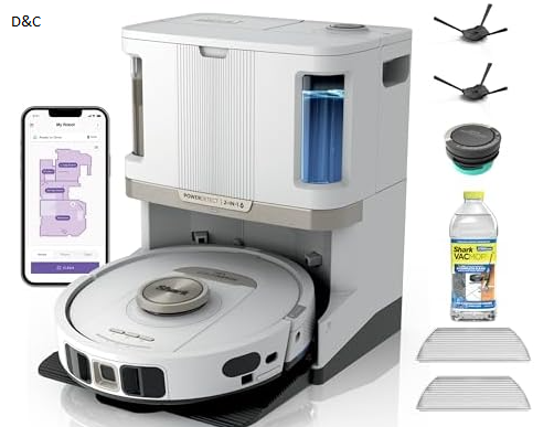 (NEW!) Shark RV2820ZEWH Self-Empty, Self-Refill & Self-Clean Robot Vacuum and Mop with Bagless