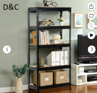 Alden Design 5-Tier Boltless & Adjustable Steel Storage Shelf Unit, Black