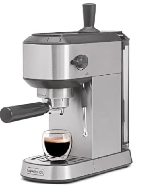 Calphalon Compact Espresso Machine, Home Espresso Machine with Milk Frother, Stainless Steel