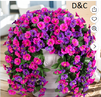 Twfbrm Artificial Hanging Flowers for Outdoor, 30″ Long Realistic Silk Morning Glory with Eucalyptus