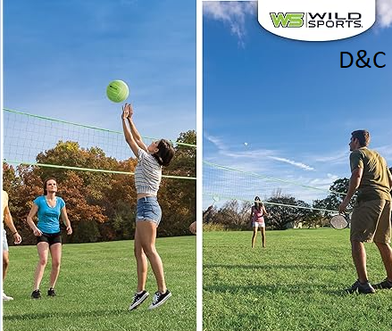 WildSports 2-in-1 Volleyball & Badminton Combo Set