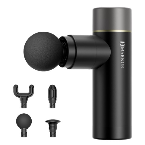 MARNUR Mini Massage Gun, Portable Handheld DeepTissue Massager, Quiet & Lightweight Palm, Sized Design, Black