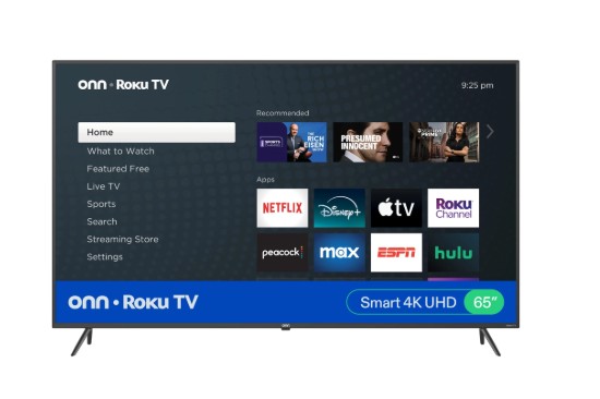 onn 65” Class 4K UHD Roku Smart Television, 100012587