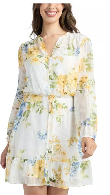 Women’s Printed Mandarin Collar Dress