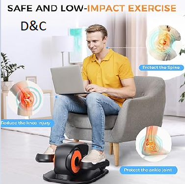 Under Desk Elliptical Machine, 2-in-1 Electric Leg Exerciser for Seniors