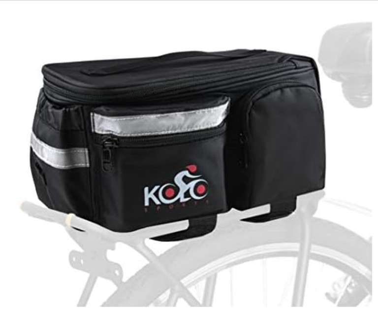 Bike Bags for Bicycles Rear Rack – Waterproof Bicycle Saddle Panniers with Extra Padded Foam Bottom and Side Reflectors – Convertible Bike Bag with Shoulder Strap, Zipper Pockets, and Bottle Case