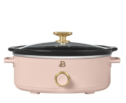 Beautiful 2.5 Qt Dip and Serve Manual Slow Cooker, Rose by Drew Barrymore