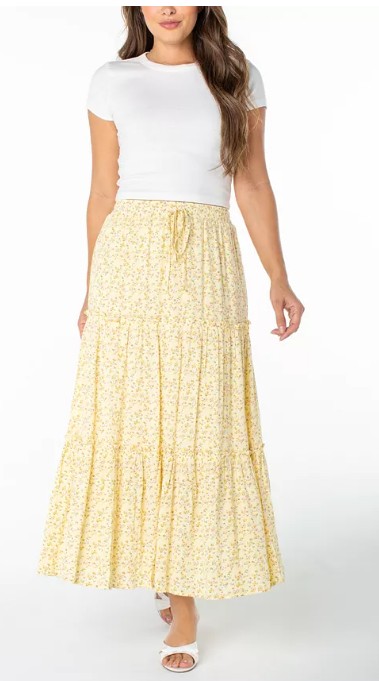 Juniors’ Tiered Maxi Skirt