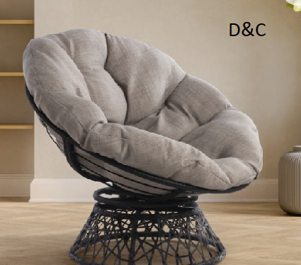 Ariyelle Swivel Papasan Accent Chair with Extra Thick Cushion for Ultimate Comfort