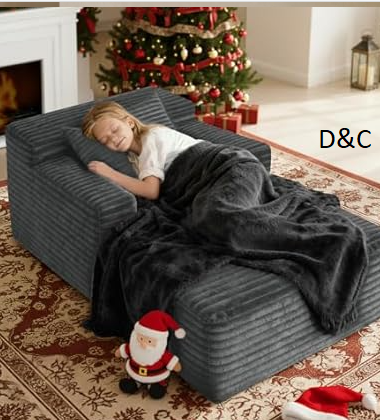 Grey 45″ Corduroy Sofa Bed