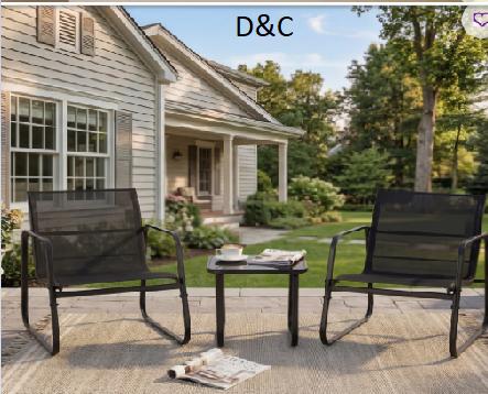 Patio 3 Pieces Bistro Set, Outdoor Conversation Set,PVC-coated polyester Outdoor Furniture Set