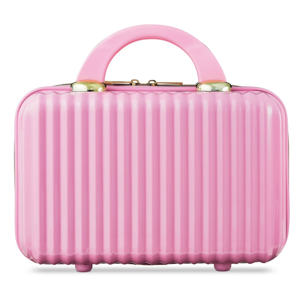 Hard Shell Cosmetic Travel Case, Pink for $29 only