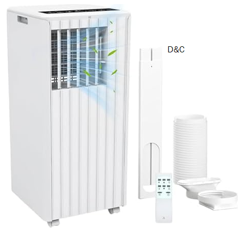 GAOMON 8000 BTU Portable Air Conditioner, 4-In-1 Quiet Portable AC Unit Up to 350 Sq.Ft, Portable Ac With Cooling, Fan, Dehumidifier, Energy Saving & Remote Control, for Rooms/Living Room, White