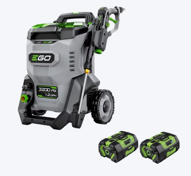 EGO POWER+ 3200-PSI 1.2-GPM Cold Water Battery Pressure washer with 5 Spray Tips 6 Ah (Battery Included) (Charger Included)