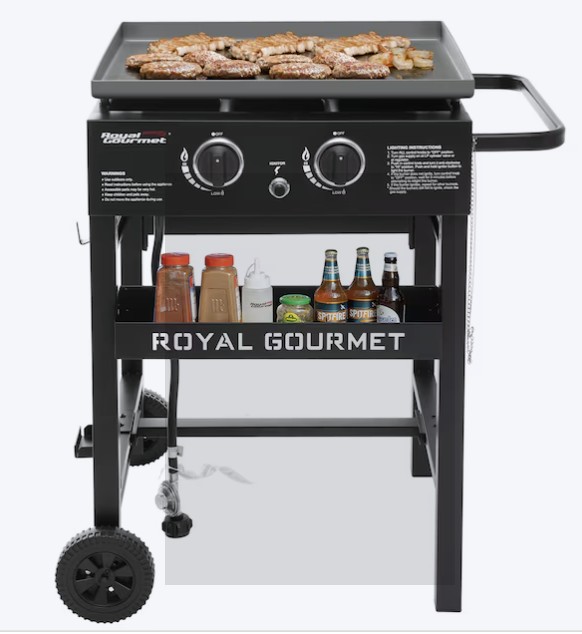 Royal Gourmet 23-Inch Gas Griddle 2 -Burner Liquid propane Flat Top Grill