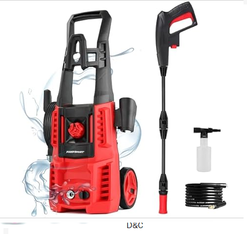 Electric Pressure Washer, 1850 PSI Max,1.0 GPM, 5″ Wheels, 18M Cord