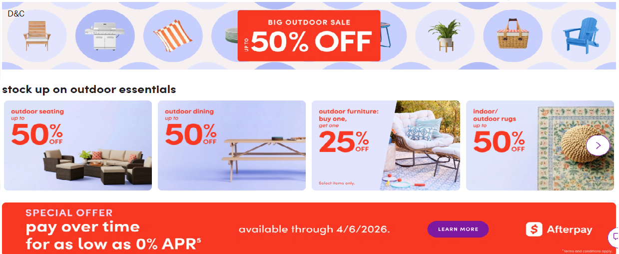 WayFair Big OutDoor Sale Upto 50% off