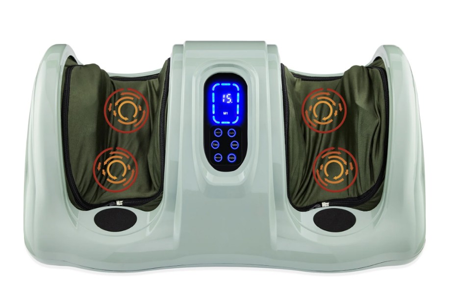 Therapeutic Foot Massager w/ High Intensity Rollers, Remote, 3 Modes